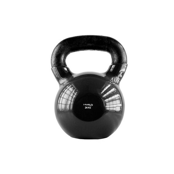 HMS KNV kettlebell do ćwiczeń hantla treningowa pokryta winylem czarny, Waga: 24 kg